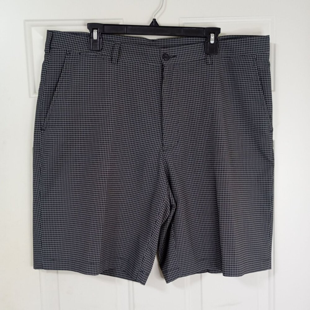 PGA Tour Golf Shorts Mens Micro-Check Plaid Size 38 Black & White